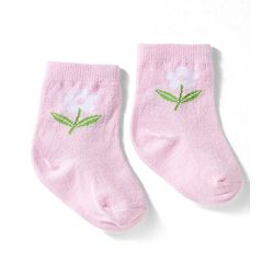 Cute Walk by Babyhug Non Terry Knit Ankle Length Anti Bacterial Socks With Floral Design Pack of 3 - Multicolour Female