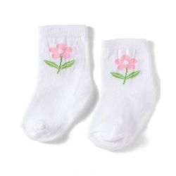 Cute Walk by Babyhug Non Terry Knit Ankle Length Anti Bacterial Socks With Floral Design Pack of 3 - Multicolour Female