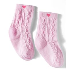 Cutewalk by Babyhug Non Terry Ankle Length Anti-Bacterial Socks with Floral, Heart & Bow Design Pack of 3 - Pink & Purple