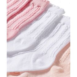 Cute Walk by Babyhug Non Terry Knit Ankle Length Anti Bacterial Socks Pack of 3 - Multicolour