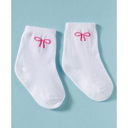 Cute Walk by Babyhug Non Terry Knit Ankle Length Anti Bacterial Socks With Floral Design Pack of 3 -  Multicolour