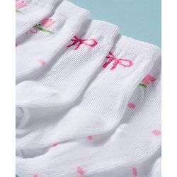 Cute Walk by Babyhug Non Terry Knit Ankle Length Anti Bacterial Socks With Floral Design Pack of 3 -  Multicolour