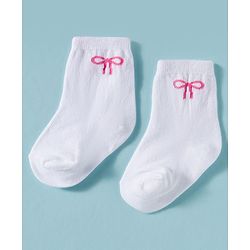 Cute Walk by Babyhug Non Terry Knit Ankle Length Anti Bacterial Socks With Floral Design Pack of 3 -  Multicolour