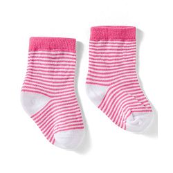 Cute Walk by Babyhug Non Terry Knit Ankle Length Anti Bacterial Socks With Stripes & Fruits Design Pack of 3 - Multicolour