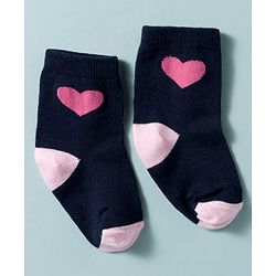 Cute Walk by Babyhug Non Terry Knit Ankle Length Anti Bacterial Socks With Polka Dots Hearts & Bow Design Pack of 3 - Multicolour