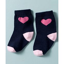 Cute Walk by Babyhug Non Terry Knit Ankle Length Anti Bacterial Socks With Polka Dots Hearts & Bow Design Pack of 3 - Multicolour