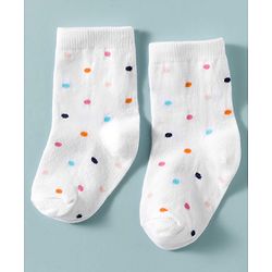 Cute Walk by Babyhug Non Terry Knit Ankle Length Anti Bacterial Socks With Polka Dots Hearts & Bow Design Pack of 3 - Multicolour