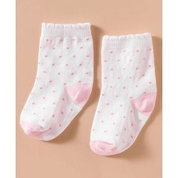 Cute Walk by Babyhug Non Terry Knit Ankle Length Anti Bacterial Socks With Polka Dots Pack of 3 - Multicolour