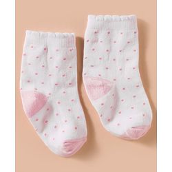 Cute Walk by Babyhug Non Terry Knit Ankle Length Anti Bacterial Socks With Polka Dots Pack of 3 - Multicolour
