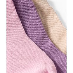 Cute Walk by Babyhug Non Terry Cotton Knit Ankle Length Anti Bacterial Solid Socks Pack of 3 - Multicolour