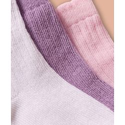 Cute Walk by Babyhug Non Terry Cotton Knit Ankle Length Anti Bacterial Solid Socks Pack of 3 - Multicolour