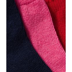 Cute Walk by Babyhug Non Terry Cotton Knit Ankle Length Anti Bacterial Solid Socks Pack of 3 - Multicolour
