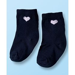 Cute Walk by Babyhug Non Terry Cotton Knit Ankle Length Anti Bacterial Socks With Hearts Design Pack Of 3 - Multicolour