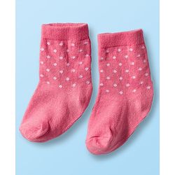 Cute Walk by Babyhug Non Terry Cotton Knit Ankle Length Anti Bacterial Socks With Hearts Design Pack Of 3 - Multicolour