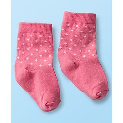 Cute Walk by Babyhug Non Terry Cotton Knit Ankle Length Anti Bacterial Socks With Hearts Design Pack Of 3 - Multicolour