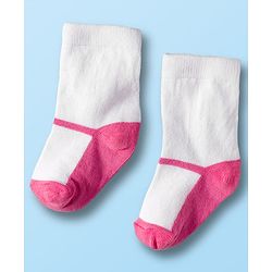 Cute Walk by Babyhug Non Terry Cotton Knit Ankle Length Anti Bacterial Socks With Floral Design Pack Of 3 - Multicolour