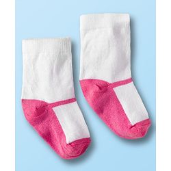 Cute Walk by Babyhug Non Terry Cotton Knit Ankle Length Anti Bacterial Socks With Floral Design Pack Of 3 - Multicolour