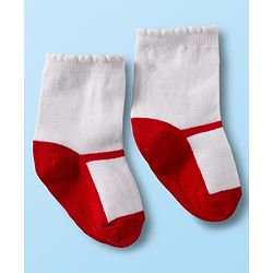 Cute Walk by Babyhug Non Terry Cotton Knit Ankle Length Anti Bacterial Socks With Hearts Design Pack Of 3 - Multicolour