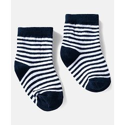 Cute Walk by Babyhug Ankle Length Anti Bacterial Socks with Diamond Design Pack of 3 - Blue & White