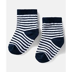 Cute Walk by Babyhug Ankle Length Anti Bacterial Socks with Diamond Design Pack of 3 - Blue & White