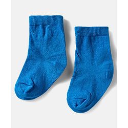 Cute Walk by Babyhug Ankle Length Anti Bacterial Socks with Diamond Design Pack of 3 - Blue & White