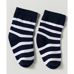 Cute Walk by Babyhug Non Terry Knit Ankle Length Anti Bacterial Striped & Lion Designed Socks Pack of 3 - Multicolor