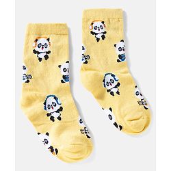 Cute Walk by Babyhug Ankle Length Anti Bacterial Socks with Panda Design Pack of 3 - Multicolour