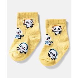 Cute Walk by Babyhug Ankle Length Anti Bacterial Socks with Panda Design Pack of 3 - Multicolour