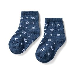 Cute Walk by Babyhug Ankle Length Anti Bacterial Socks with Star Design Pack of 3 - Navy