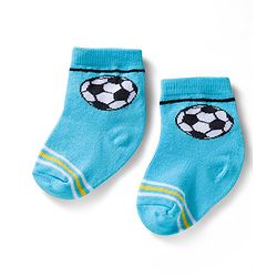 Cute Walk by Babyhug Ankle Length Anti Bacterial Socks with Star & Foot Ball Design Pack of 3 - Yellow Blue & White