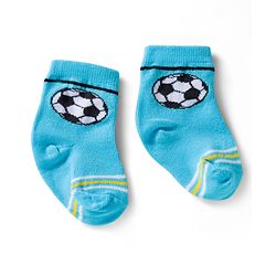 Cute Walk by Babyhug Ankle Length Anti Bacterial Socks with Star & Foot Ball Design Pack of 3 - Yellow Blue & White
