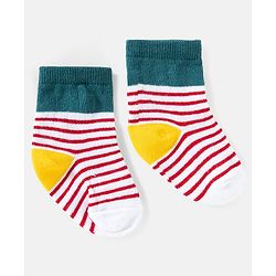 Cute Walk by Babyhug Ankle Length Anti Bacterial Socks with Text Design Pack of 3 -  Blue & White