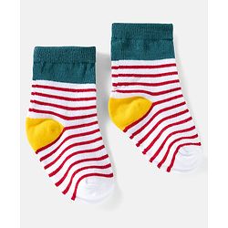 Cute Walk by Babyhug Ankle Length Anti Bacterial Socks with Text Design Pack of 3 -  Blue & White