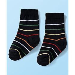 Cute Walk by Babyhug Ankle Length Anti Bacterial Socks with Dino Design Pack of 3 - Black & White