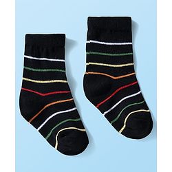 Cute Walk by Babyhug Ankle Length Anti Bacterial Socks with Dino Design Pack of 3 - Black & White