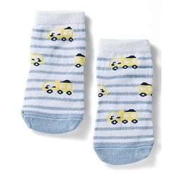 Cute Walk by Babyhug Ankle Length Anti Bacterial Socks with Vehicle Design Pack of 3 - Multicolour