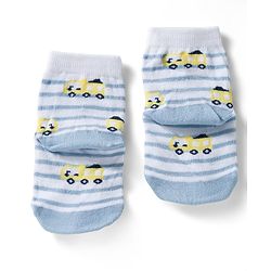Cute Walk by Babyhug Ankle Length Anti Bacterial Socks with Vehicle Design Pack of 3 - Multicolour
