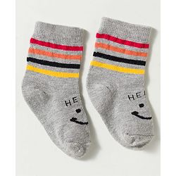 Cute Walk by Babyhug Non Terry Knit Ankle Length Anti Bacterial Striped & Car Designed Socks Pack of 3 - Multicolor