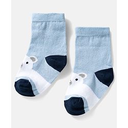 Cute Walk by Babyhug Ankle Length Anti Bacterial Socks with Snow Bear Design Pack of 3 - Multicolour