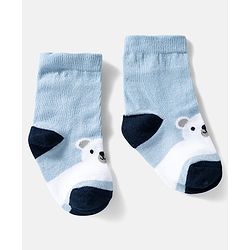 Cute Walk by Babyhug Ankle Length Anti Bacterial Socks with Snow Bear Design Pack of 3 - Multicolour