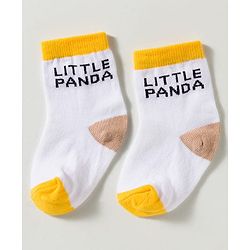 Cute Walk by Babyhug Non Terry Knit Ankle Length Anti Bacterial Striped & Panda Designed Socks Pack of 3 - Multicolor