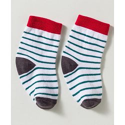 Cute Walk by Babyhug Non Terry Knit Ankle Length Anti Bacterial Striped & Panda Designed Socks Pack of 3 - Multicolor