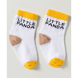 Cute Walk by Babyhug Non Terry Knit Ankle Length Anti Bacterial Striped & Panda Designed Socks Pack of 3 - Multicolor