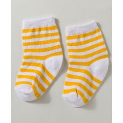 Cute Walk by Babyhug Non Terry Knit Ankle Length Anti Bacterial Striped & Dino Designed Socks Pack of 3 - Multicolor