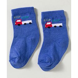 Cute Walk by Babyhug Non Terry Knit Ankle Length Anti Bacterial Striped & Car Designed Socks Pack of 3 - Multicolor