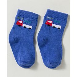 Cute Walk by Babyhug Non Terry Knit Ankle Length Anti Bacterial Striped & Car Designed Socks Pack of 3 - Multicolor