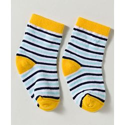 Cute Walk by Babyhug Non Terry Knit Ankle Length Anti Bacterial Striped & Lion Designed Socks Pack of 3 - Multicolor