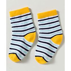 Cute Walk by Babyhug Non Terry Knit Ankle Length Anti Bacterial Striped & Lion Designed Socks Pack of 3 - Multicolor