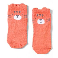 Cute Walk by Babyhug Non Terry Cotton Knit Ankle Length Anti Bacterial Socks With Animal Design Pack Of 3 - Multicolour