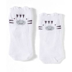 Cute Walk by Babyhug Non Terry Cotton Knit Ankle Length Anti Bacterial Socks With Animal Design Pack Of 3 - Multicolour